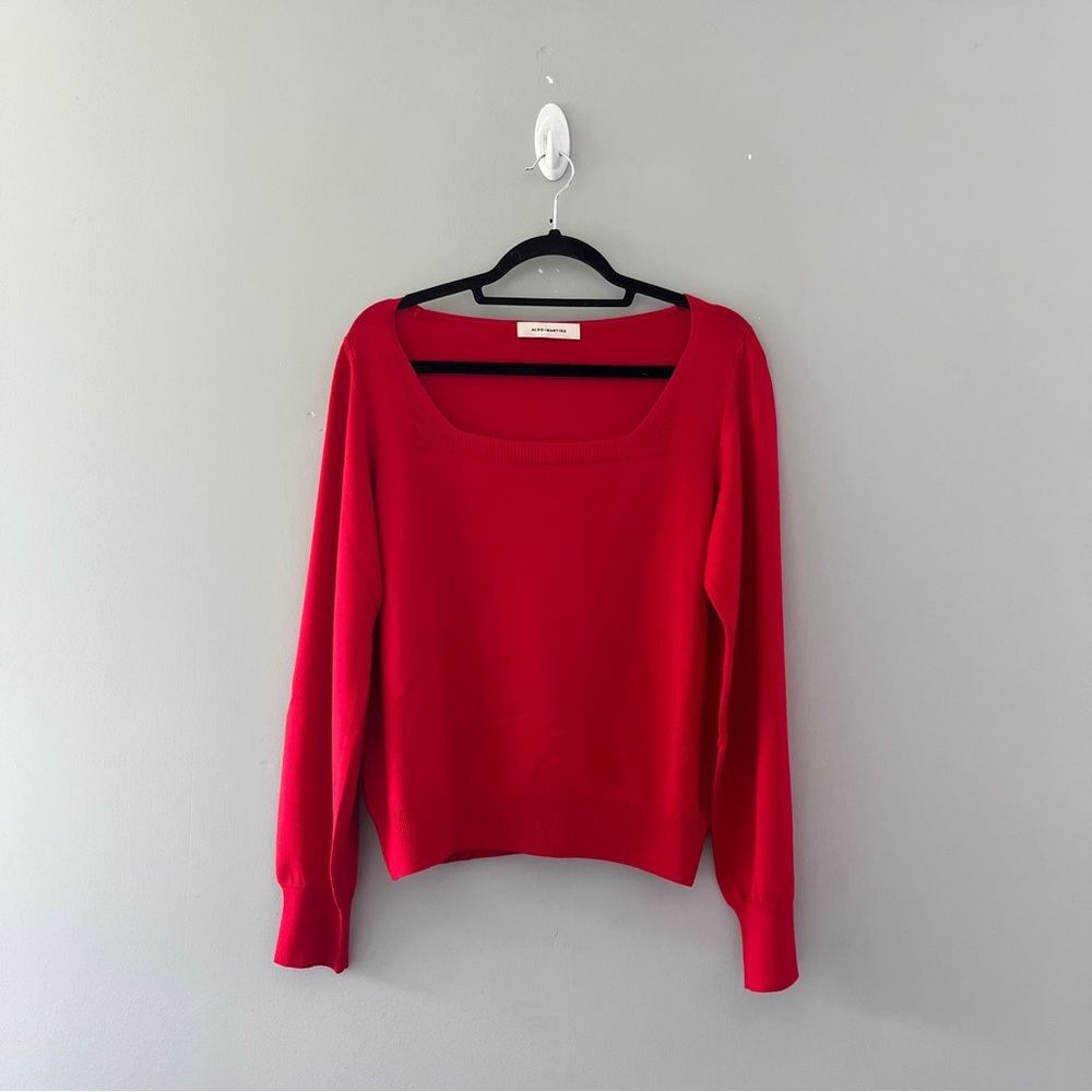 Aldo Martins Red Square Neck Sweater Knit